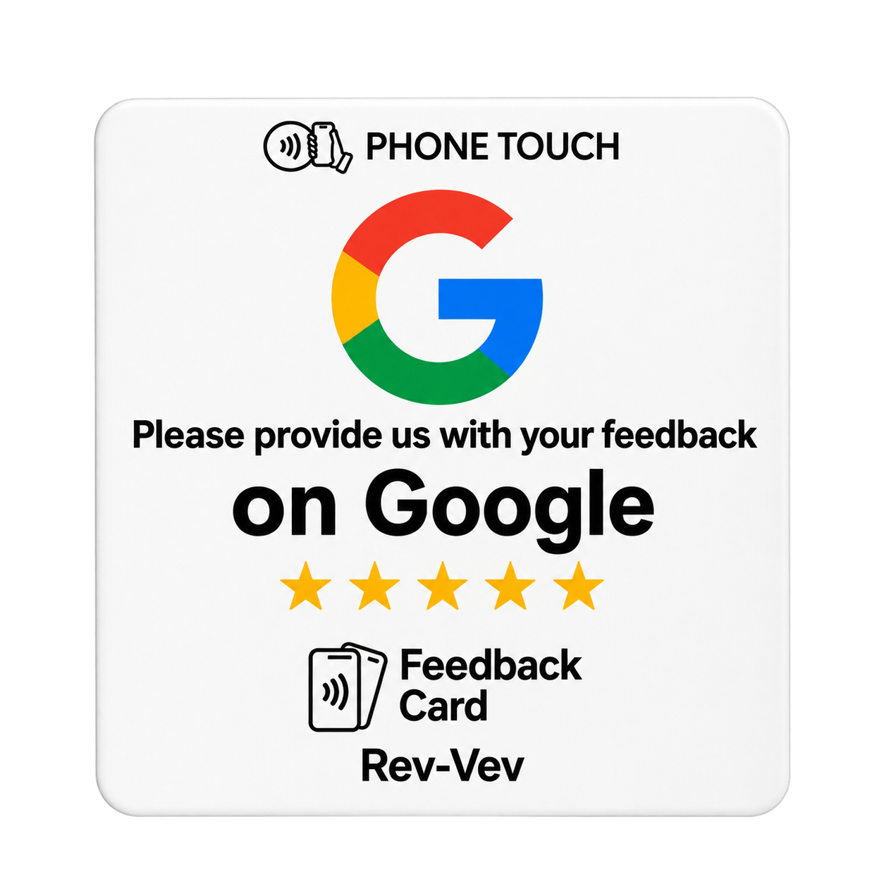White colour Square shape google review card